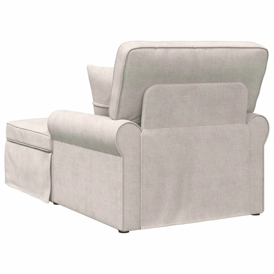 Chaise lounge avec jupe Crème 157 x 91 x 91 cm ARES - 6