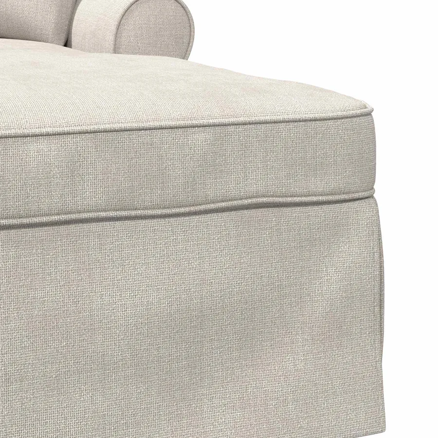Chaise lounge avec jupe Crème 157 x 91 x 91 cm ARES - 7