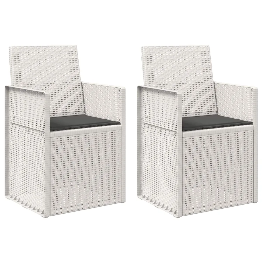 Chaises de jardin salle à manger 2 pcs Blanc et anthracite PP - 2