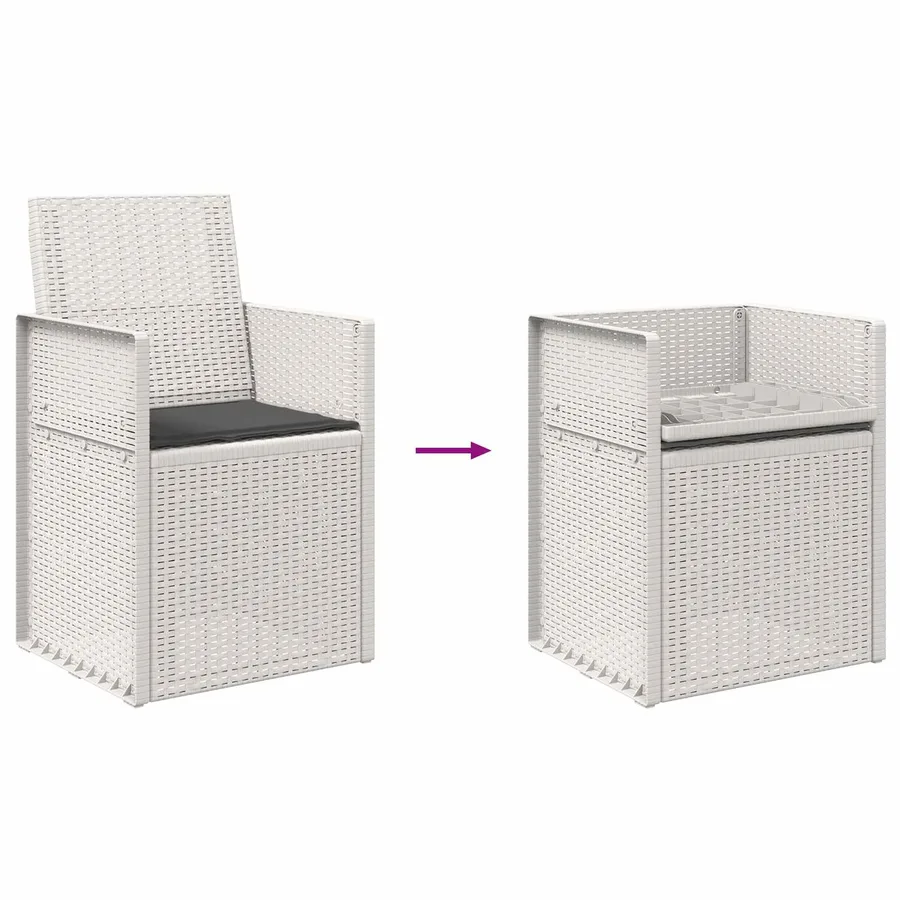 Chaises de jardin salle à manger 2 pcs Blanc et anthracite PP - 9