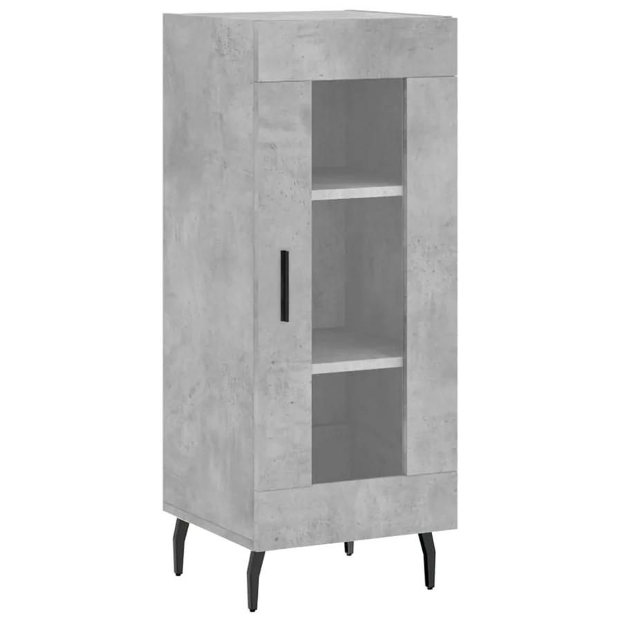 Buffet haut Gris béton 34,5x34x180 cm Bois d'ingénierie - 7