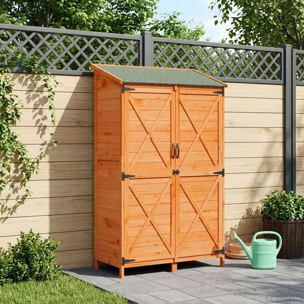 Abri de jardin Marron 106 x 56 x 176,5 cm Bois de Sapin Massif