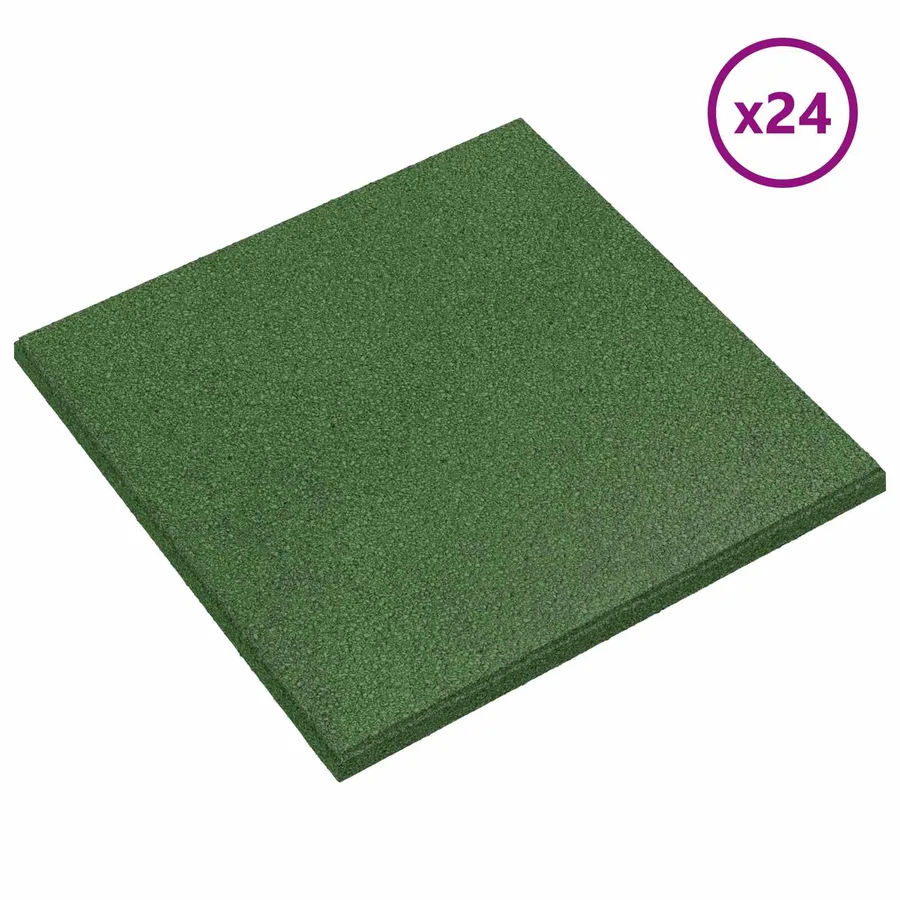 Dalles de Protection Anti-Chute 24 pcs Vert 50 x 50 cm - 2