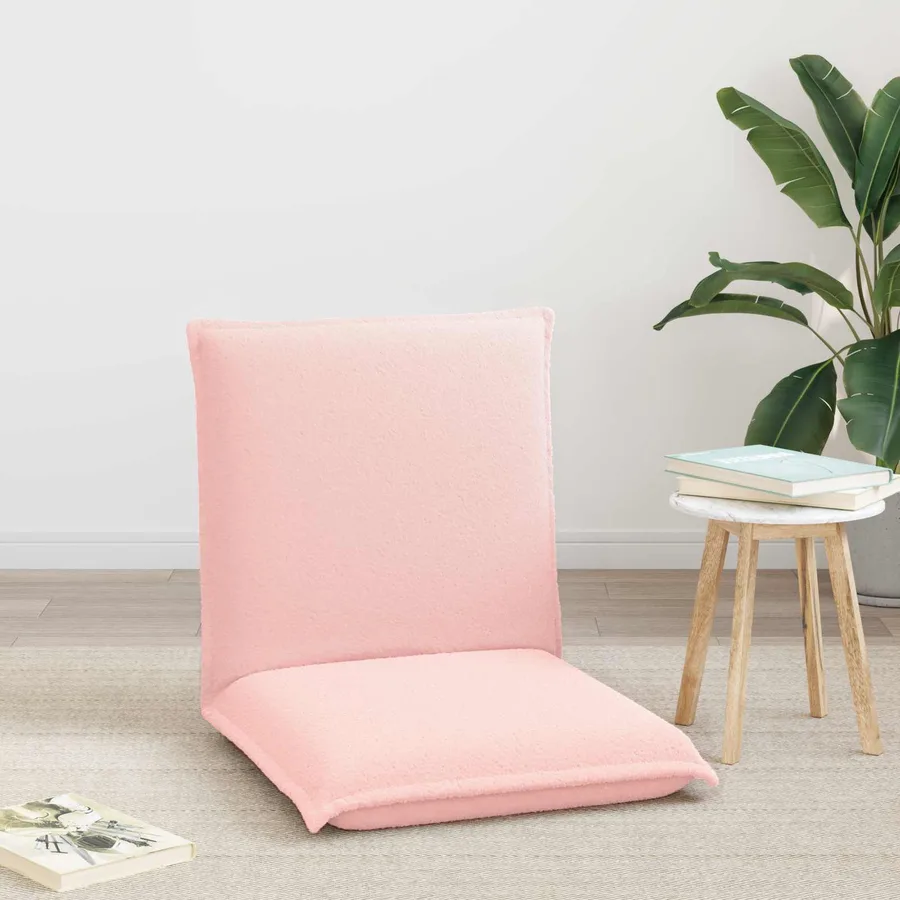 Fauteuil de sol ajustable Rose Tissu en laine de mouton - 3