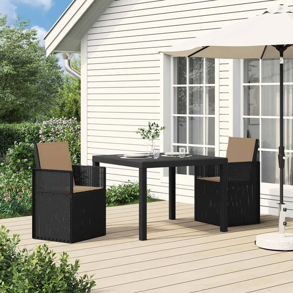 Chaises de jardin salle à manger 2 pcs Anthracite et taupe PP