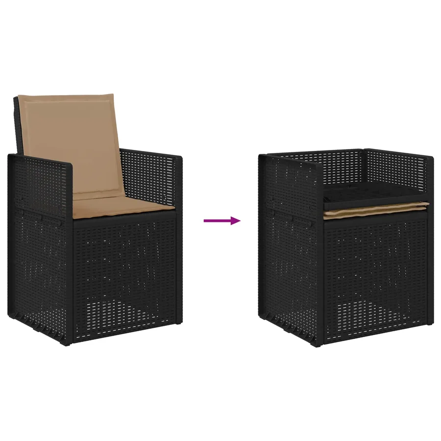 Chaises de jardin salle à manger 2 pcs Anthracite et taupe PP - 9