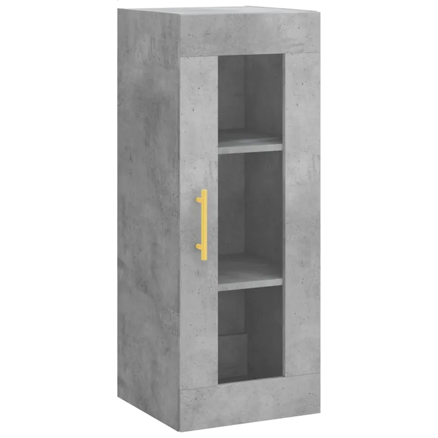Buffet haut Gris béton 34,5x34x180 cm Bois d'ingénierie - 5