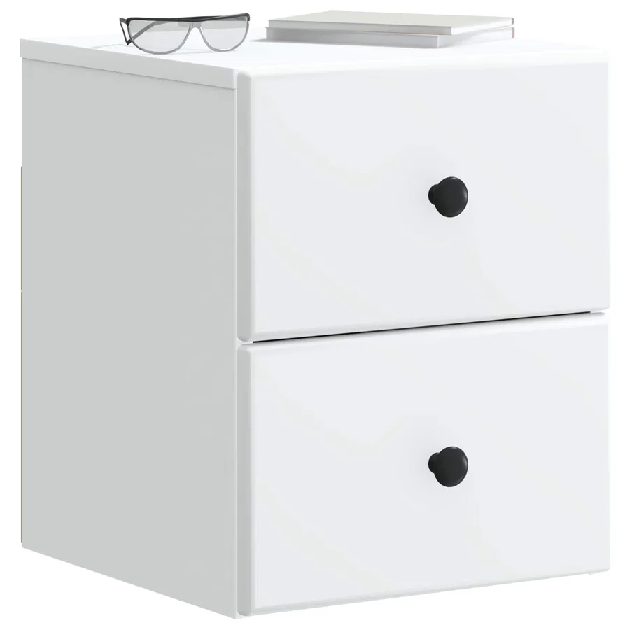 Cabinet de chevet mural avec tiroir Blanc 34,5 x 33 x 40 cm - 3