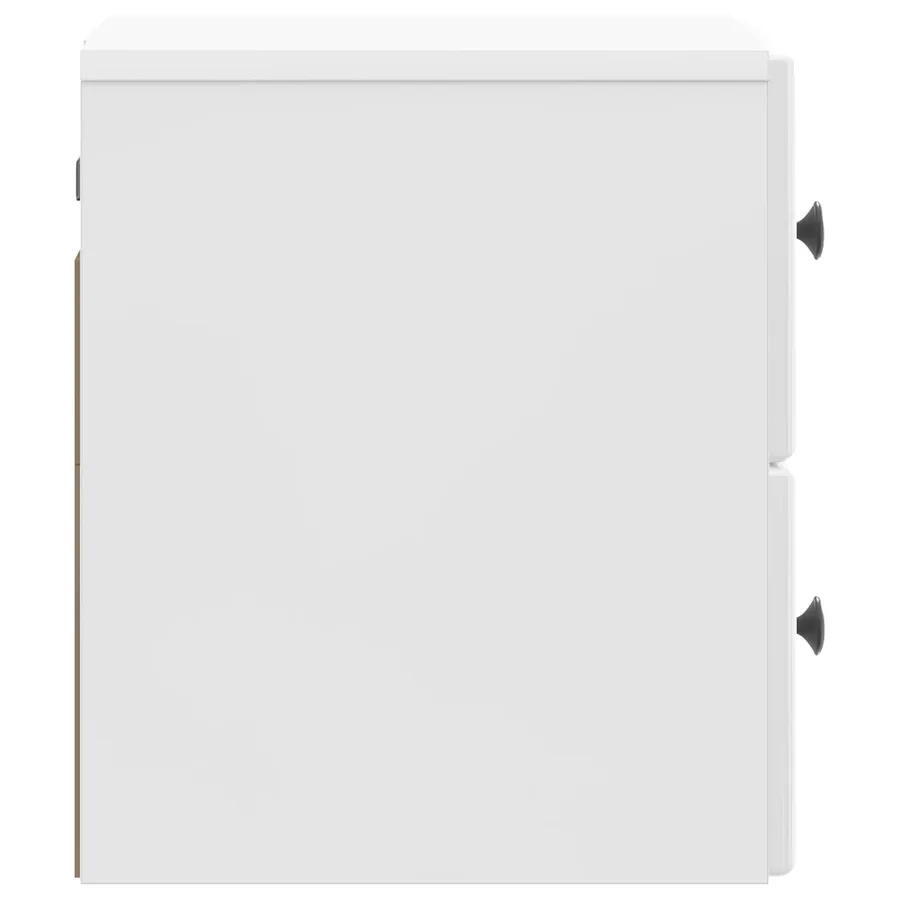 Cabinet de chevet mural Blanc brillant 34,5 x 33 x 40 cm - 6