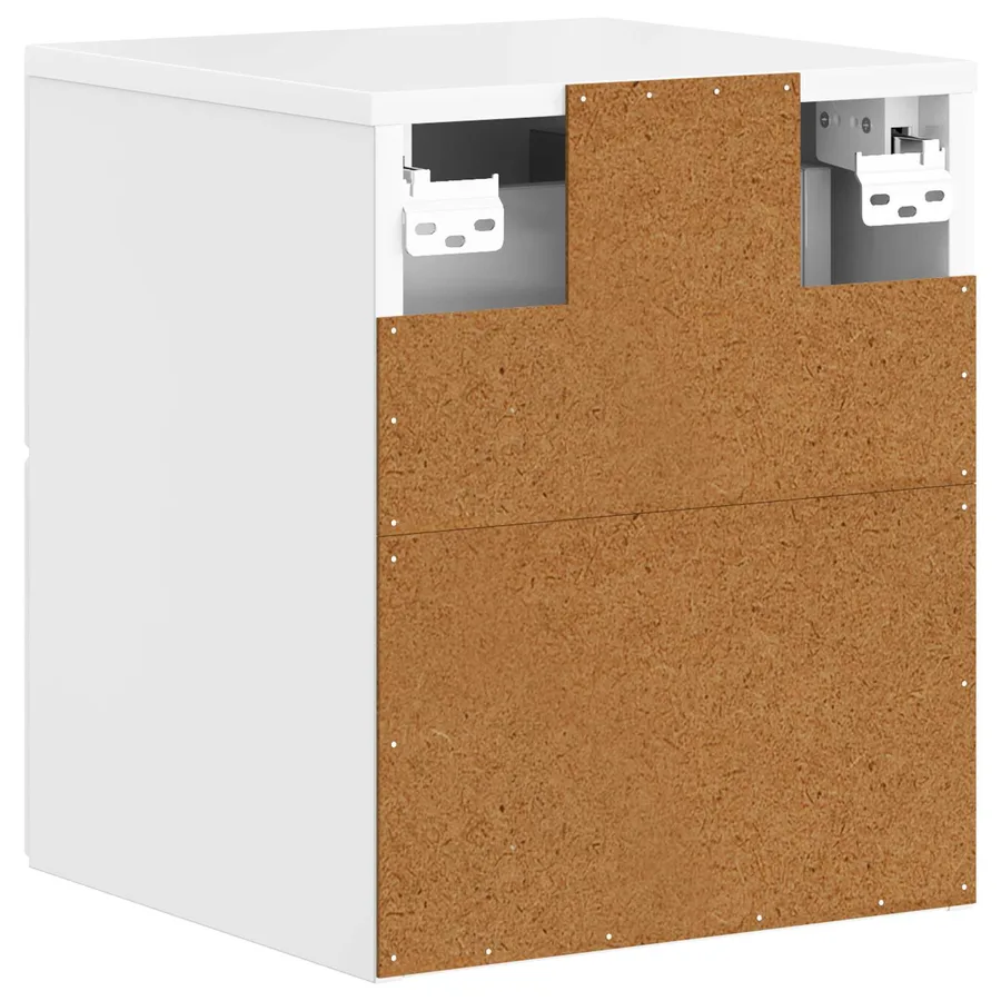 Cabinet de chevet mural Blanc brillant 34,5 x 33 x 40 cm - 7