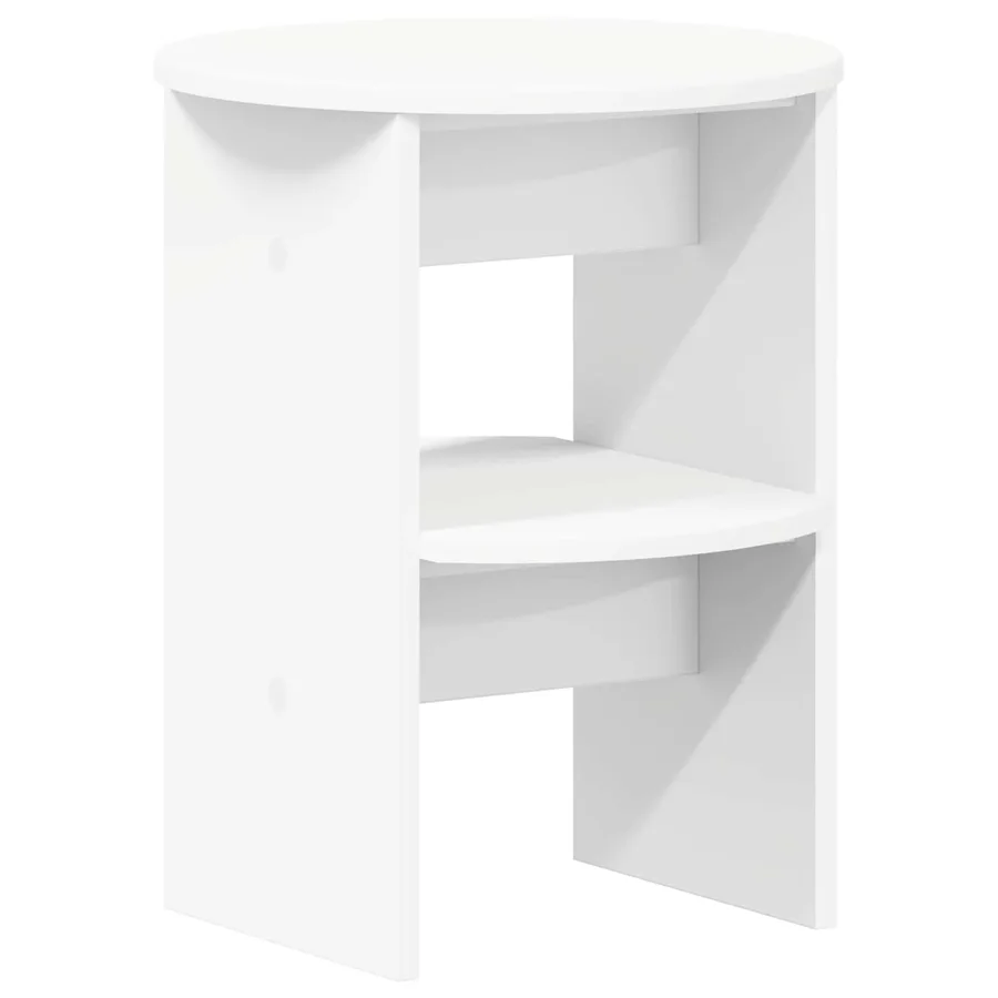 Meuble d'appoint Blanc Ø40 x 50 cm Bois d’ingénierie - 2