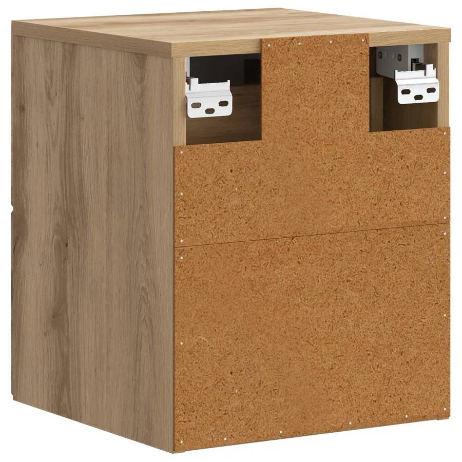 Cabinet de chevet mural 2 pc Chêne artisanal 34,5 x 33 x 40 cm - 9