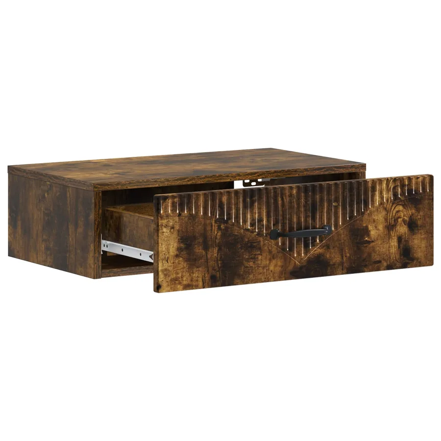 Table d'appoint murale Chêne fumé 59 x 34,5 x 17 cm - 4