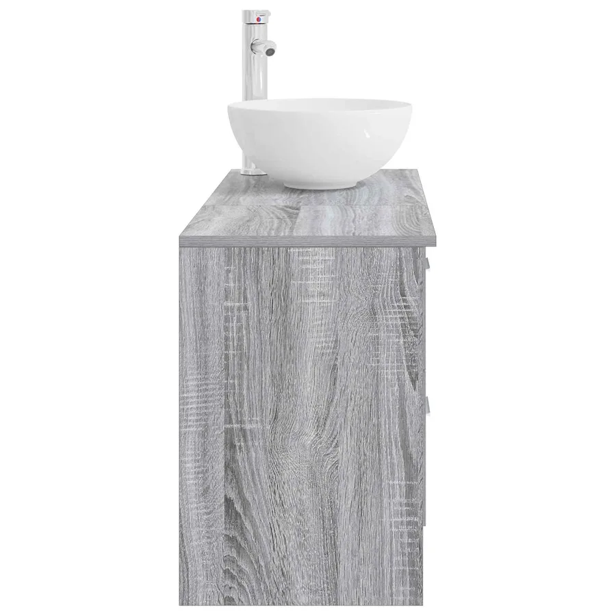 Ensemble de mobilier de salle de bain 2 pcs Sonoma gris - 5