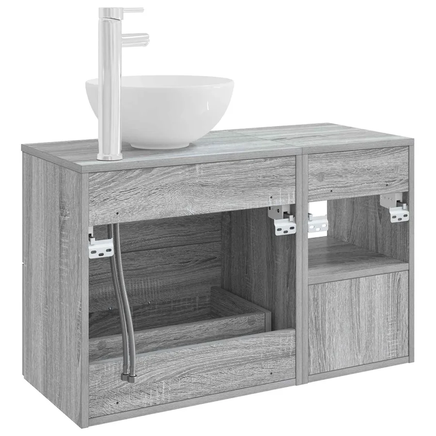 Ensemble de mobilier de salle de bain 2 pcs Sonoma gris - 6
