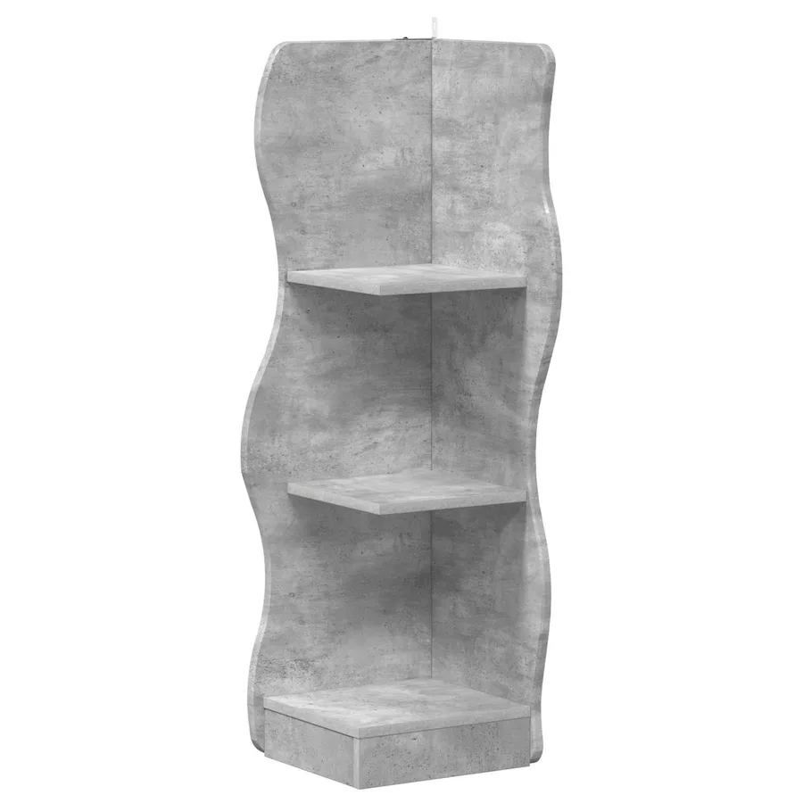 Étagère d'angle Gris béton 34 x 33 x 102 cm Bois d'ingénierie - 2