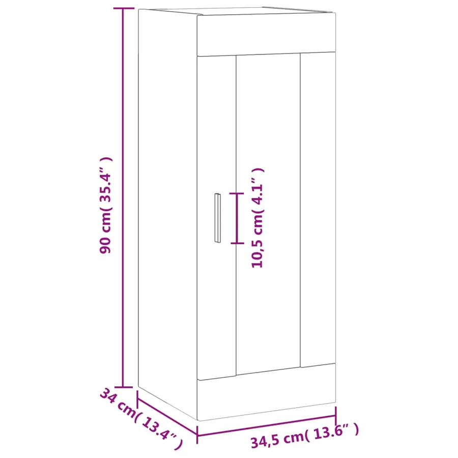 Armoire murale chêne fumé 34,5x34x90 cm - 14
