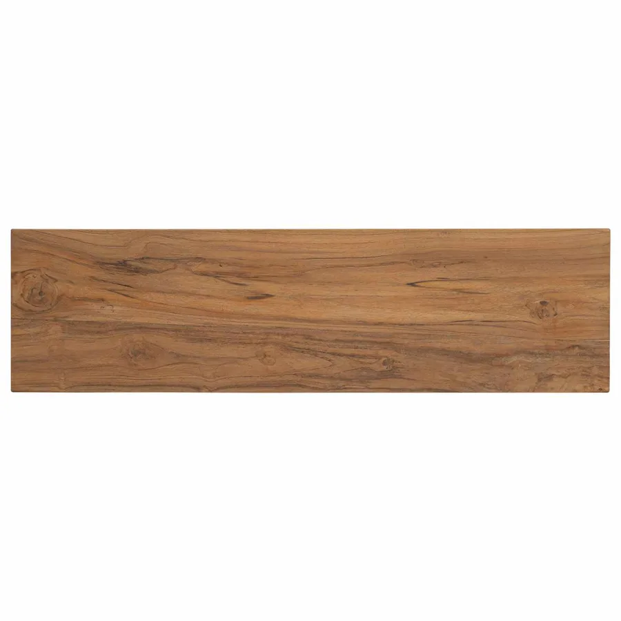 Table console Naturel 110 x 30 x 80 cm Bois de teck massif - 5
