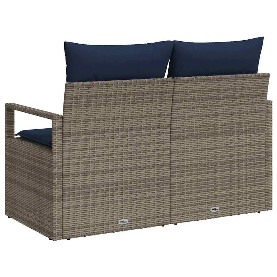 Canapé de jardin avec coussin 120 x 62 x 69 cm polyrotin - 4