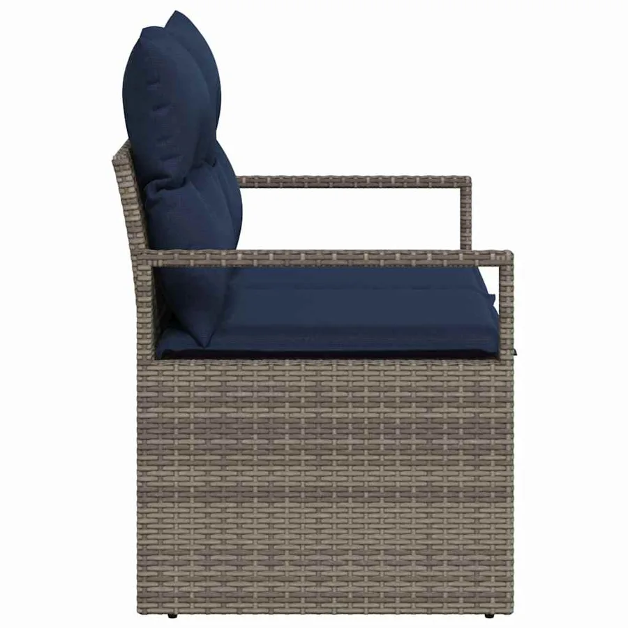 Canapé de jardin avec coussin 120 x 62 x 69 cm polyrotin - 6