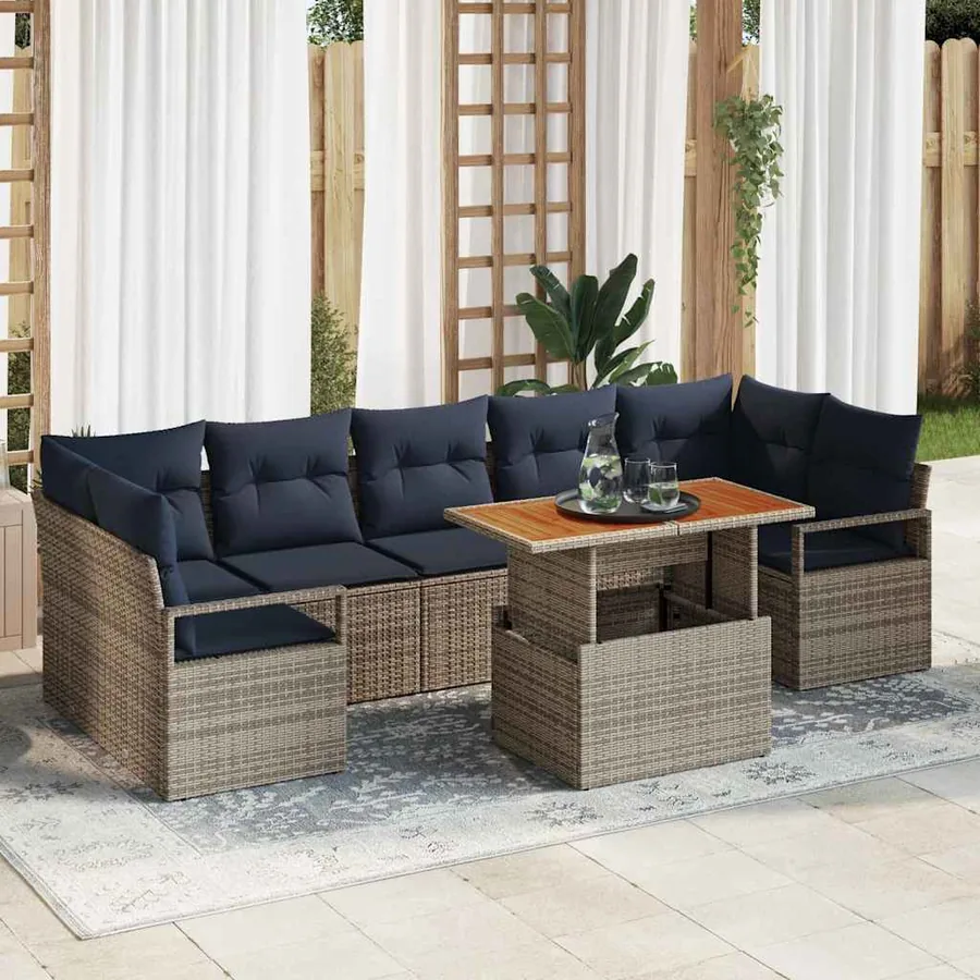 Ensemble de canapé de jardin 8 pc 7-Nombre de places