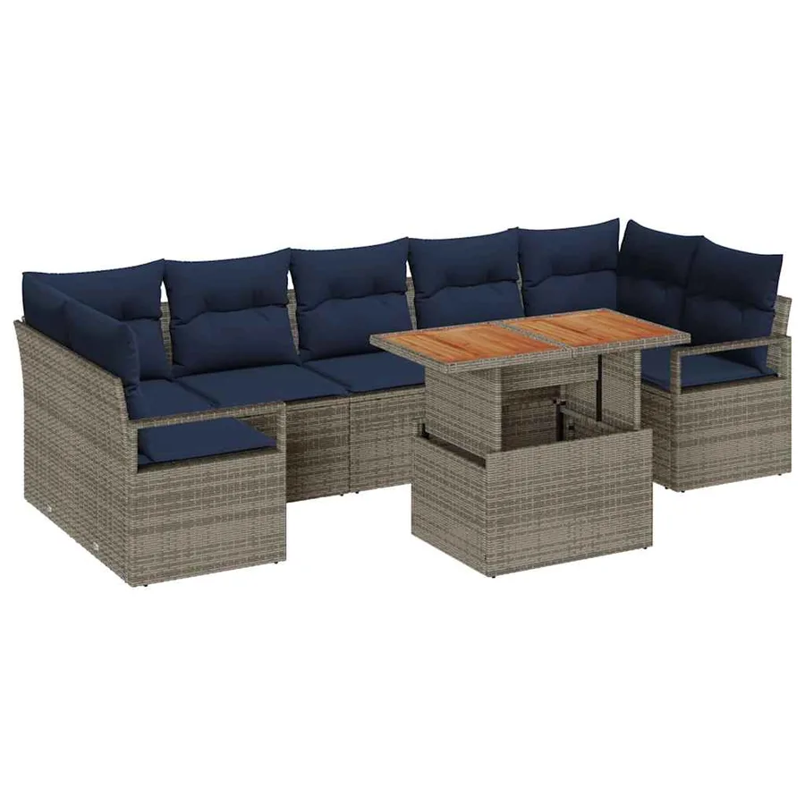 Ensemble de canapé de jardin 8 pc 7-Nombre de places - 2