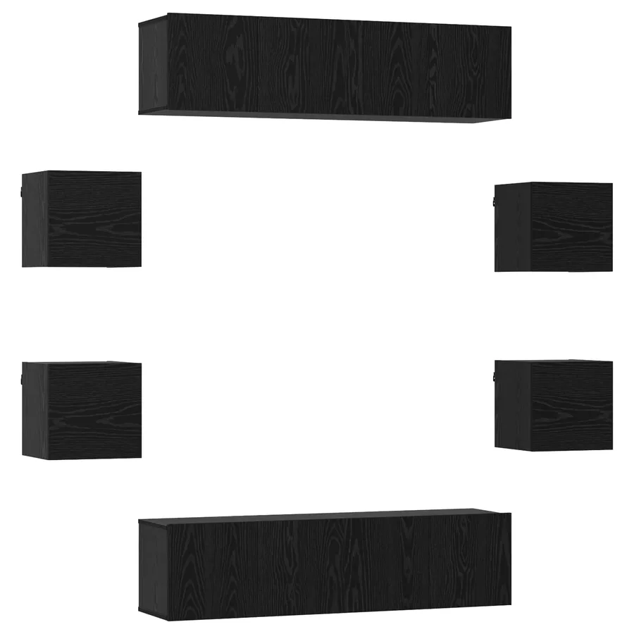 Ensemble meuble TV 8 pcs 120 x 30 x 30 cm Chêne noir - 2
