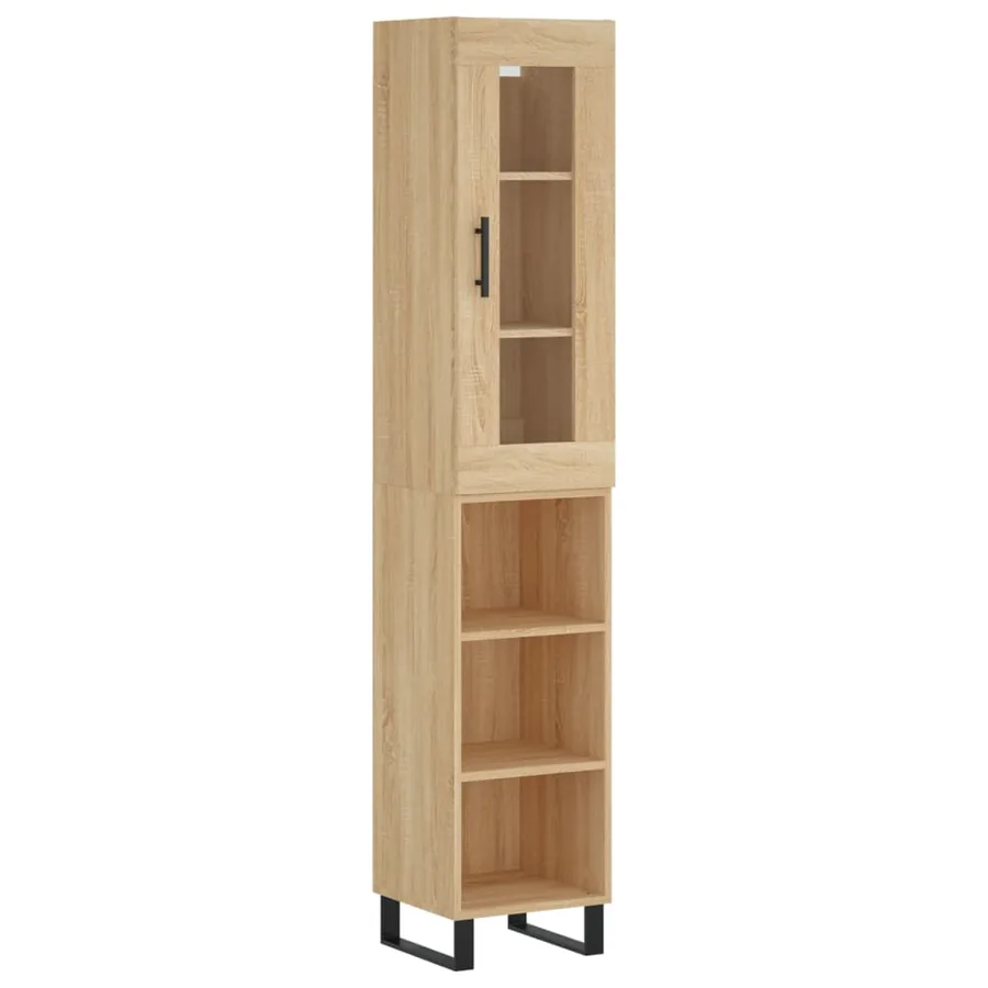Buffet haut Chêne sonoma 34,5x34x180 cm Bois d'ingénierie - 2