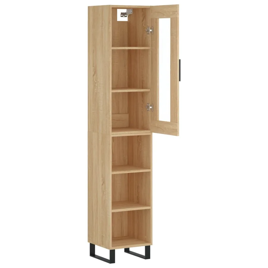 Buffet haut Chêne sonoma 34,5x34x180 cm Bois d'ingénierie - 4