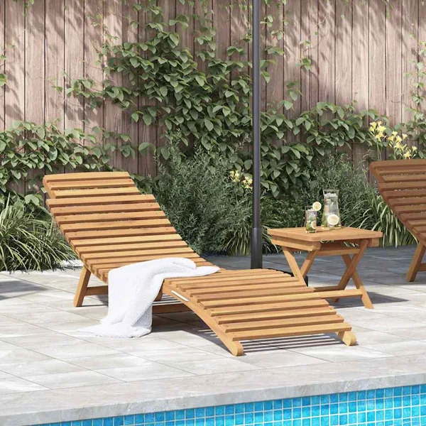 Transat 2 pcs Marron 198 x 55 x 58,5 cm Bois de teck massif