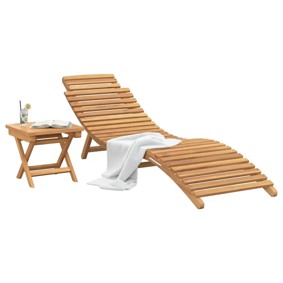 Transat 2 pcs Marron 198 x 55 x 58,5 cm Bois de teck massif - 3