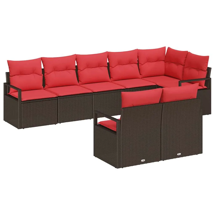 Ensemble de Canapés 8 pcs Marron polyrotin - 2
