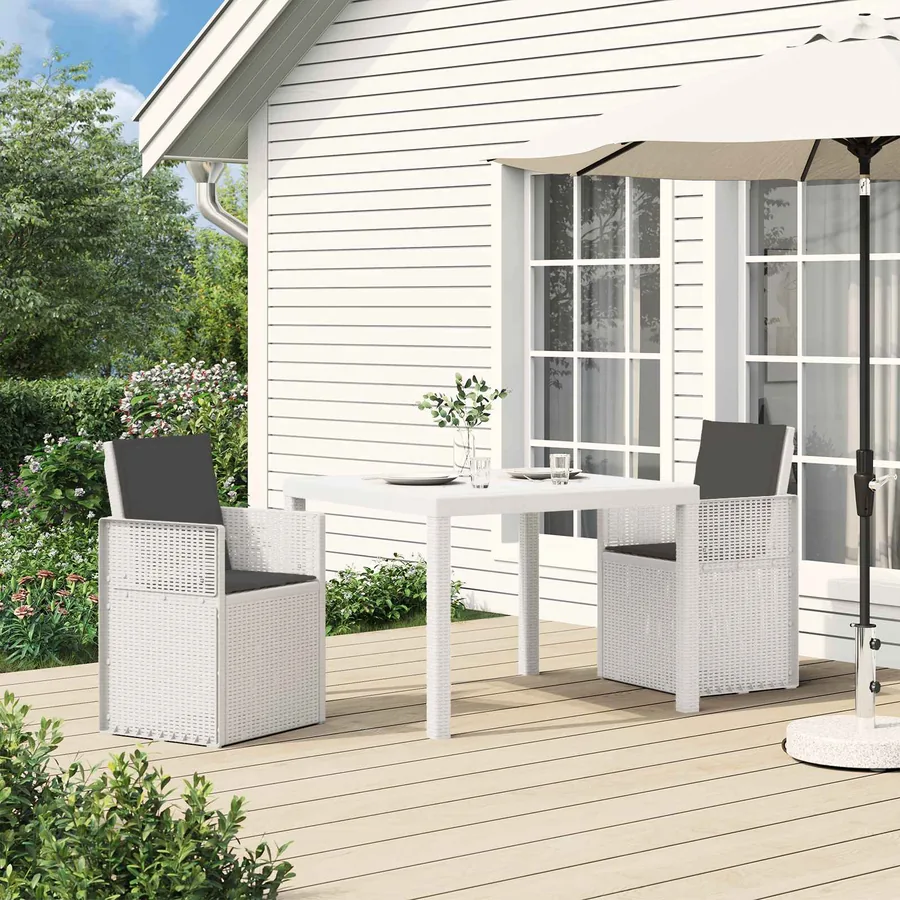 Chaises de jardin salle à manger 2 pcs Blanc et anthracite PP