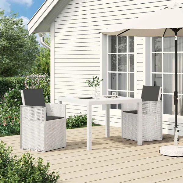 Chaises de jardin salle à manger 2 pcs Blanc et anthracite PP