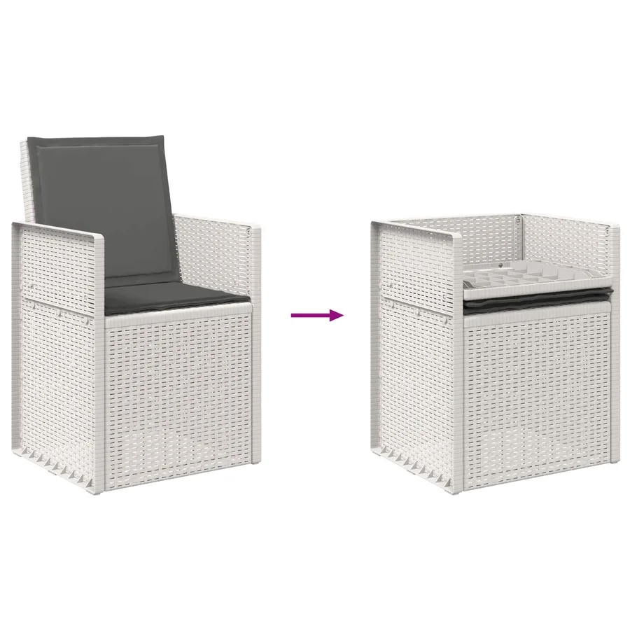 Chaises de jardin salle à manger 2 pcs Blanc et anthracite PP - 9