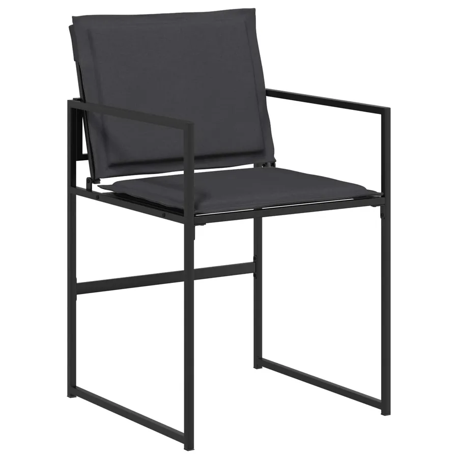 Ensemble de salle à manger pour jardin 5 pcs Noir et Gris foncé - 4