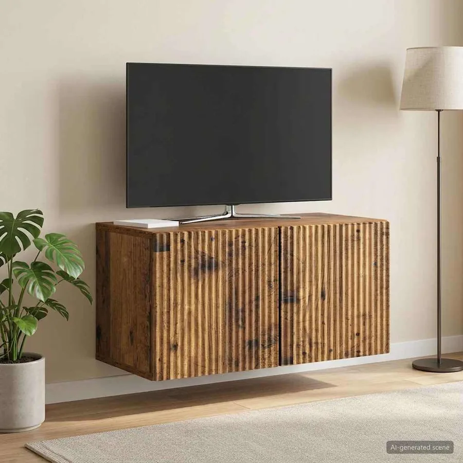 Meuble TV mural Bois ancien 59,5 x 31 x 30 cm Bois d'ingénierie - 4