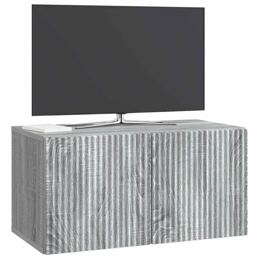Meuble TV mural Sonoma gris 59,5 x 31 x 30 cm Bois d'ingénierie - 3