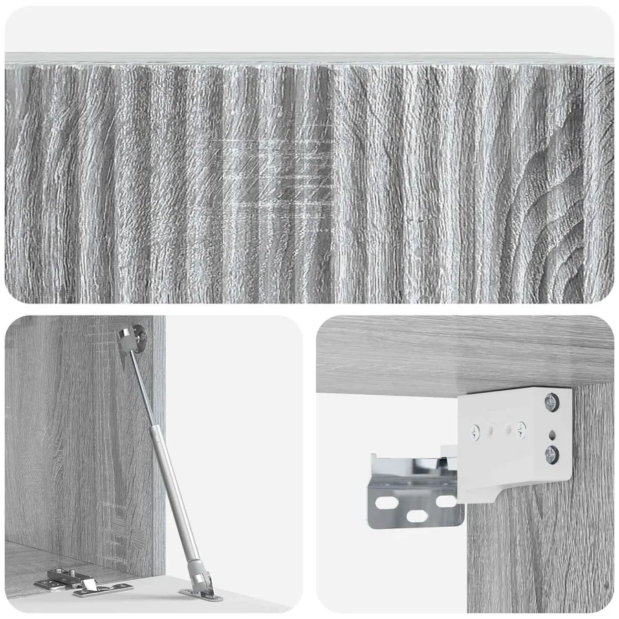 Meuble TV mural Sonoma gris 59,5 x 31 x 30 cm Bois d'ingénierie - 9