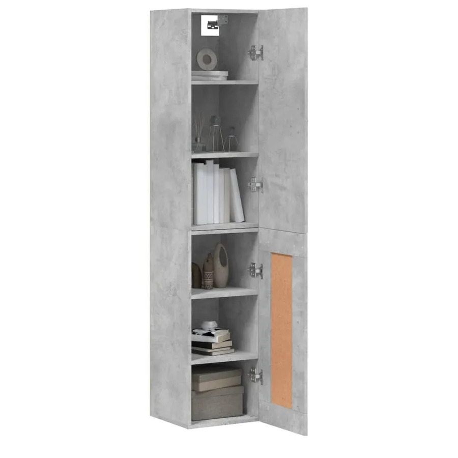 Buffet haut Gris béton 34,5x34x180 cm Bois d'ingénierie - 3
