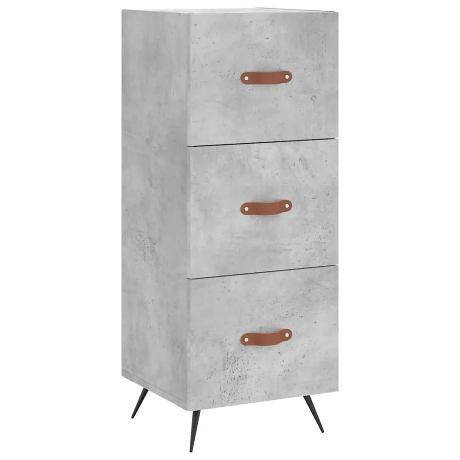 Buffet haut Gris béton 34,5x34x180 cm Bois d'ingénierie - 5