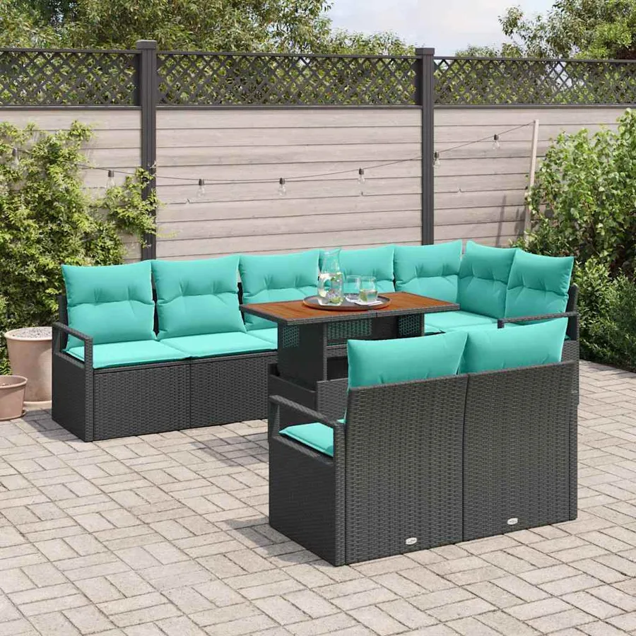 Ensemble de canapé de jardin 9 pc 8-Nombre de places - 3