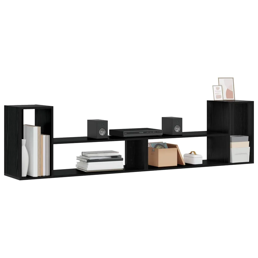 Meuble TV 100 x 30 x 50 cm Chêne noir Bois d'ingénierie - 2