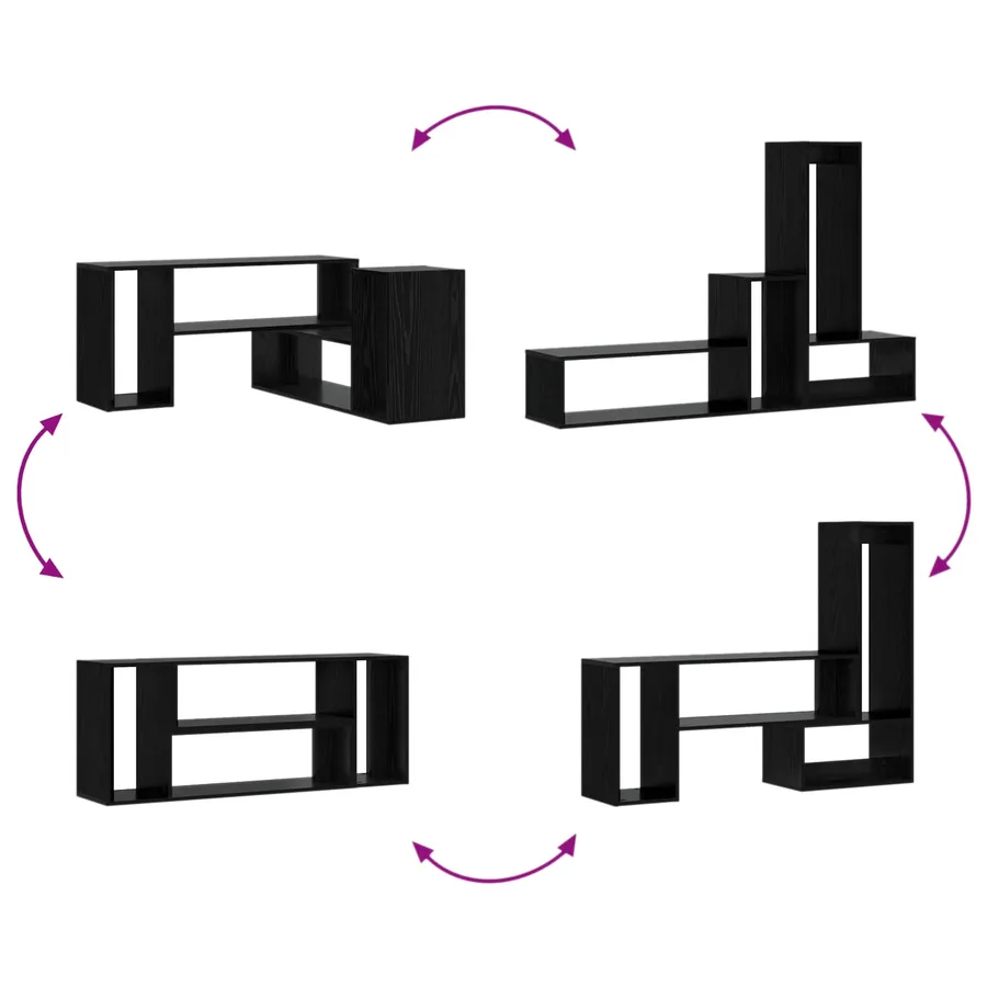 Meuble TV 100 x 30 x 50 cm Chêne noir Bois d'ingénierie - 5