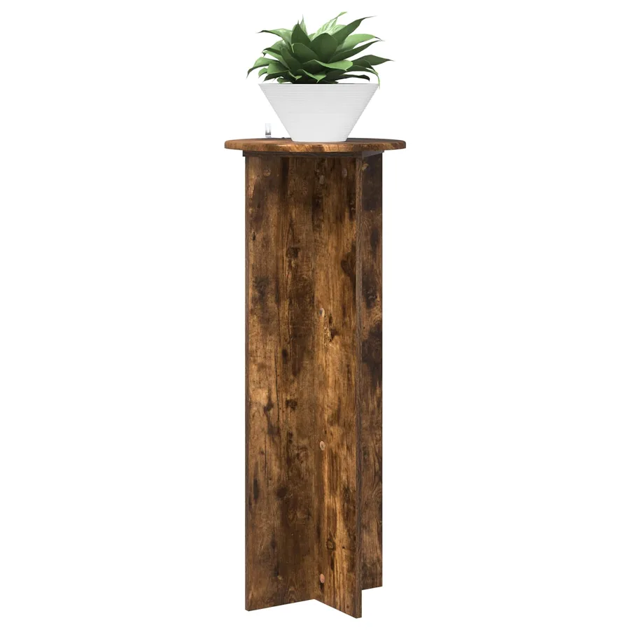 Support de Plante 2 pcs Chêne fumé Ø40 x 100 cm - 3