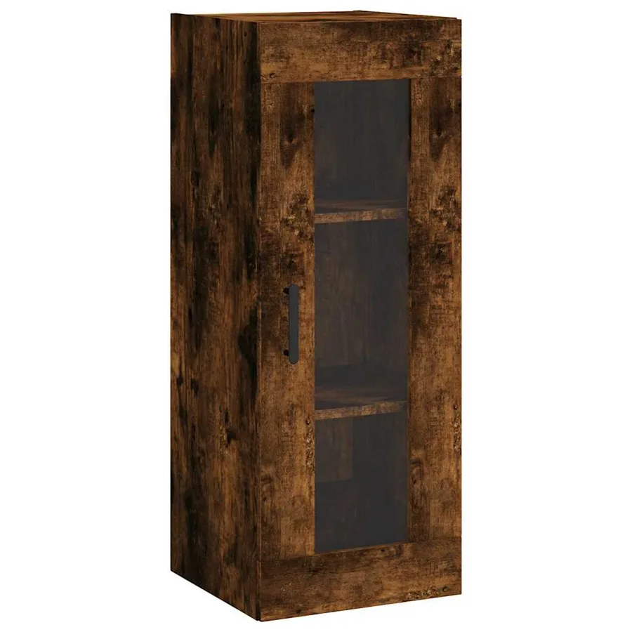 Buffet haut Chêne fumé 34,5x34x180 cm Bois d'ingénierie - 7