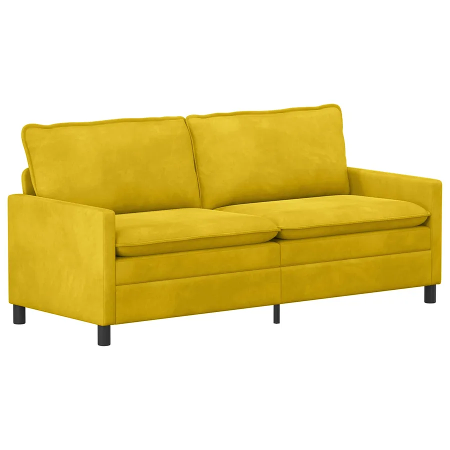 Canapé Jaune 196 x 81 x 87,5 cm Velours - 2