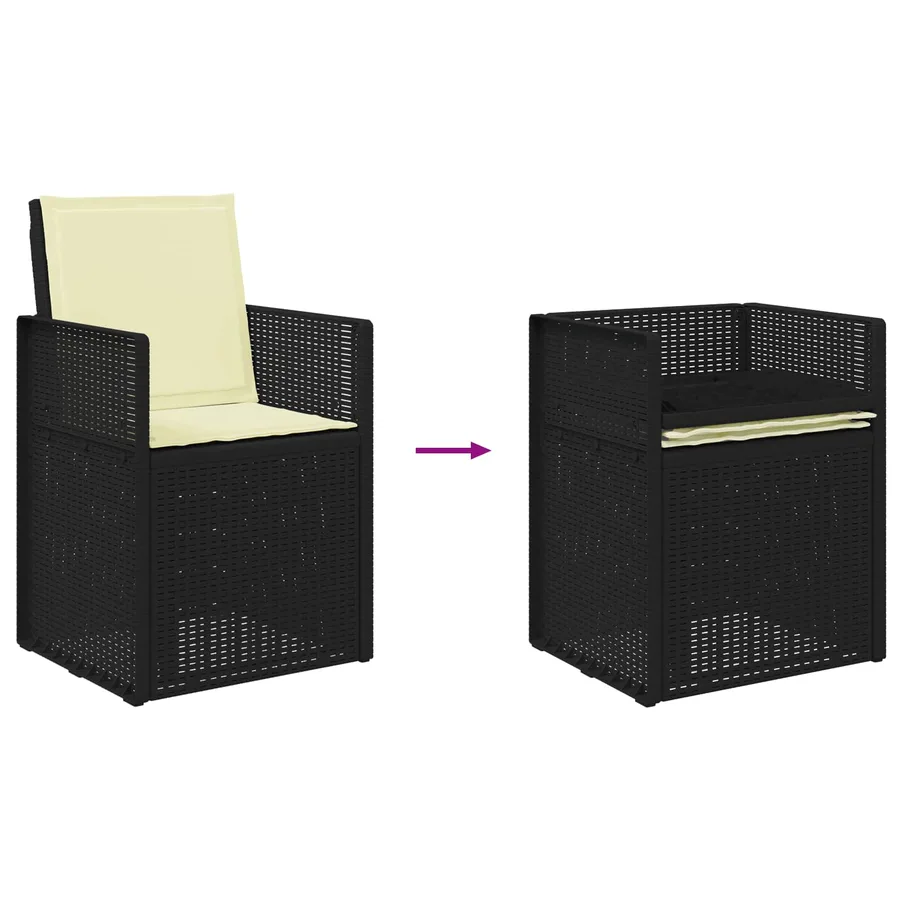 Ensemble de salle à manger pour jardin avec coussin 5 pcs PP - 9