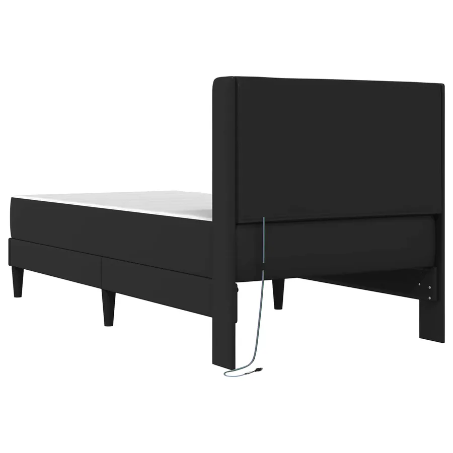 Cadre de lit avec matelas Noir 90 x 190 cm Simili cuir - 8