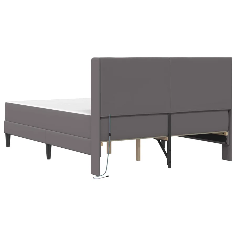 Cadre de lit avec matelas Gris 160 x 200 cm Simili cuir - 10